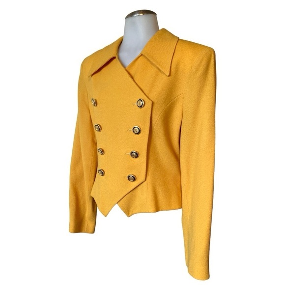 CASUAL CORNER / VINTAGE DOUBLE BREASTED BLAZER / SZ 8 / MARIGOLD / 100% WOOL EUC - Picture 5 of 6